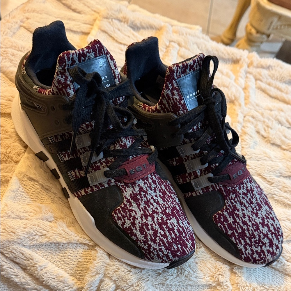 Adidas EQT Support ADV Maroon and Black Sneakers